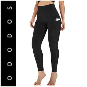 Ododos Cropped Leggings with Pockets Black Size XL